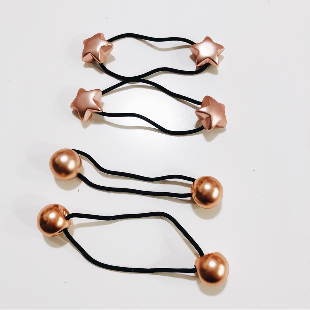 Hair tie bundle- 4 pcs total! (2 balls, 2 stars)